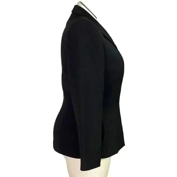 Collections Le Suit Women 10 Notch Collar 3 Button Blazer Jacket Black Pockets - Picture 3 of 6
